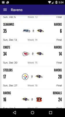 Ravens android App screenshot 1